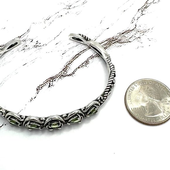 Carolyn Pollack Multi-Cut Peridot Sterling Silver Gemstone Cuff Bracelet 6-1/2" - Picture 5 of 5
